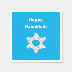 Hanukkah Greeting with Flowers Napkin