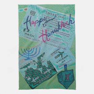 Hanukkah Happiness Tea Towel