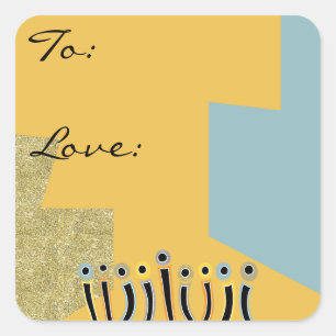 Hanukkah Happy Dancing Candles Square Sticker