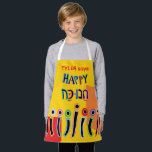 Hanukkah Happy Dancing Menorah Apron<br><div class="desc">Hanukkah Happy Dancing Menorah Apron. Personalise by deleting text and adding your own. Use your favourite font style, colour, and size. Be sure to choose the size and strap colour. All design elements can be transferred to other Zazzle products and edited. Happy Hanukkah! Thanks for stopping by. Much appreciated! Size:...</div>