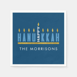 Hanukkah   Happy Hanukkah Menorah Personalised Napkin