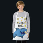 Hanukkah Happy Shark Apron<br><div class="desc">Hanukkah Happy Shark Apron. Personalise by deleting text and adding your own. Use your favourite font style, colour, and size. Be sure to choose size and strap colour. All design elements can be transferred to other Zazzle products and edited. Happy Hanukkah! Thanks for stopping by. Much appreciated! Size: All-Over Print...</div>