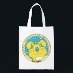 Hanukkah Happy with Blue Bunny Reusable Grocery Bag<br><div class="desc">Hanukkah Happy with Blue Bunny, white 2-sided bag. All design elements can be edited. All editable text can be deleted and replaced with your own message. Use your favourite font colour, size, and style. Happy Hanukkah/Chanukah! Style: Reusable Bag Go green and save the planet with our reusable grocery bag! Made...</div>