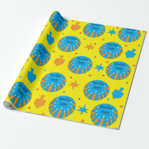 Hanukkah Happy Wrapping Paper/Orange Candles Paper