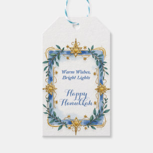 Hanukkah Harmony watercolor Light & Laughter Gift Tags