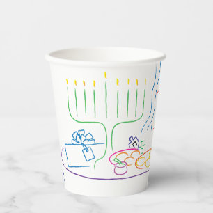 Hanukkah Holiday dinner 8 oz. Paper Cups