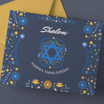 Hanukkah Holiday Postcard<br><div class="desc">Introducing a vibrant and joyful Navy Blue and Yellow Hanukkah Postcard, designed to bring warmth and excitement to your holiday celebrations. This delightful postcard showcases a perfect combination of colours that symbolise the rich traditions and deep meaning of Hanukkah. The Navy Blue and Yellow Hanukkah Postcard is a perfect way...</div>