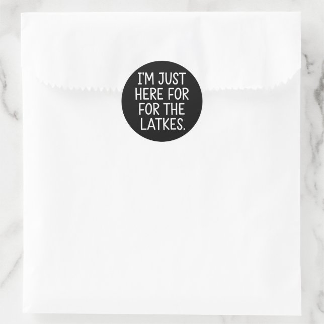 Hanukkah I'm Just Here For The Latkes Jewish  Classic Round Sticker (Bag)