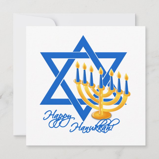 Hanukkah invitation, customise invitation (Front)