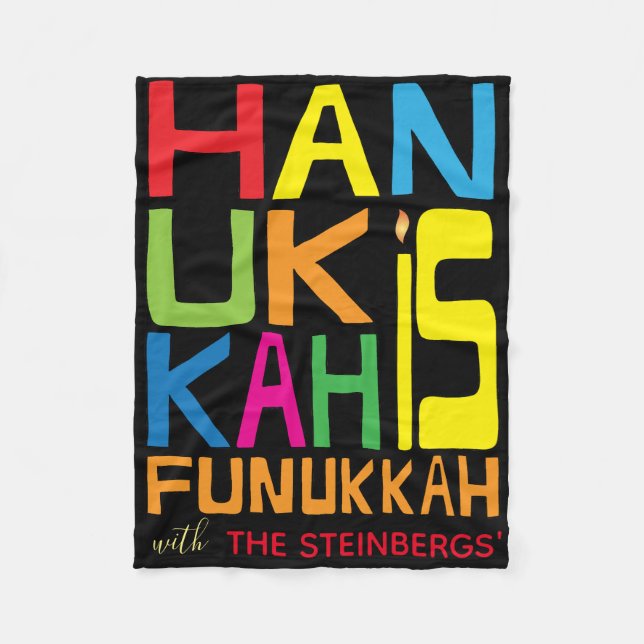 Hanukkah is Funukkah Fleece Blanket (Front)