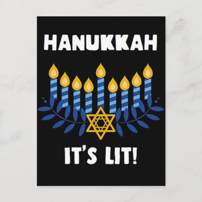 Hanukkah: It's Lit Postcard (Front)