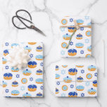 Hanukkah Jelly Doughnut Star of David Wrapping Pap Wrapping Paper Sheet<br><div class="desc">Hanukkah Jelly Doughnut Star of David Wrapping Paper sheet set of three.</div>