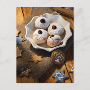 Hanukkah Jelly Doughnuts Post Card