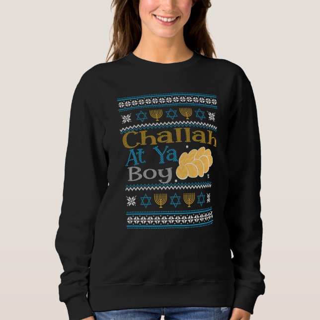 Hanukkah Jewish Challah At Ya Boy Ugly Sweater Sty (Front)