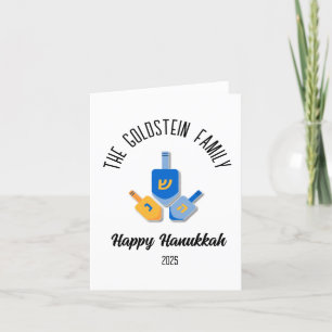 Hanukkah Jewish Chanuka Personalised Family Name Holiday Card