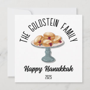 Hanukkah Jewish Chanuka Personalised Family Name Holiday Card