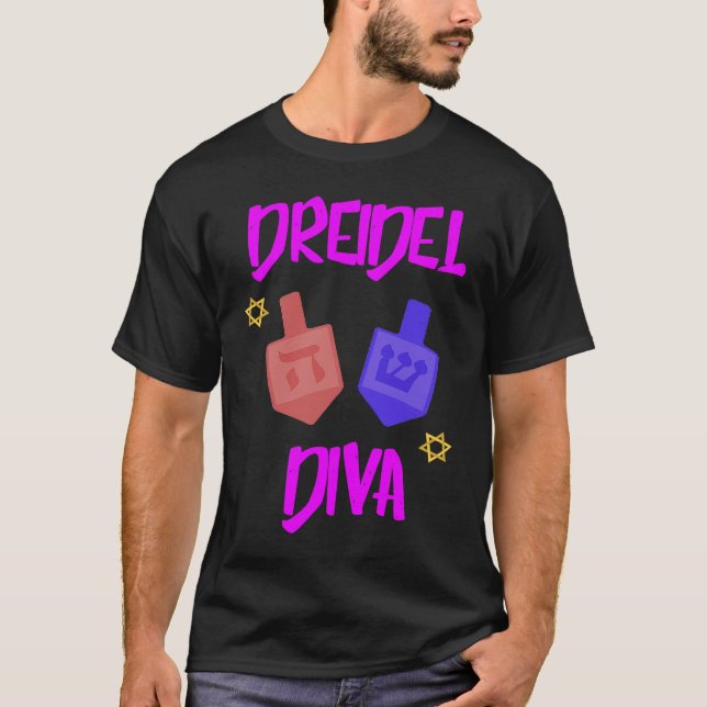 Hanukkah Jewish Dreidel Diva Womens T-Shirt (Front)