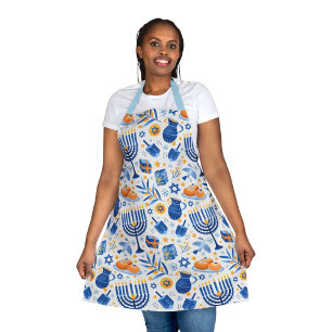 Hanukkah Jewish Festival of Lights Pattern  Apron