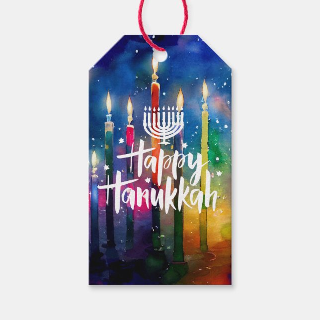 Hanukkah Jewish festival theme Gift Tags (Front)