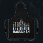 Hanukkah Jewish Holiday Menorah Jew Apron<br><div class="desc">Menorah celebration,  latke and light,  Jewish holiday 2025,  festival of lights,  traditional Hanukkah spirit,  dreidel joy,  shalom and pride,  family holiday warmth,  candle lighting culture,  Jewish winter celebration</div>