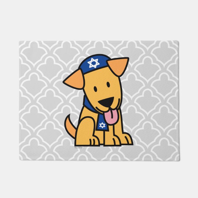 Hanukkah Jewish Labrador Retriever Puppy Dog Doormat (Front)