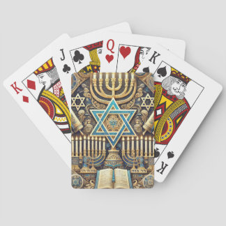 Hanukkah Jewish Menorah Hebrew Playing Cards