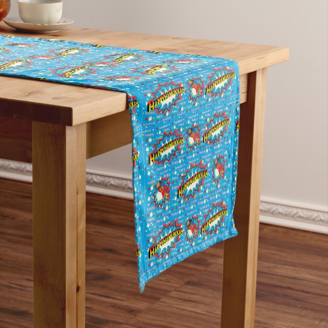 Hanukkah "Judah Maccabee" 14 x 72 Short Table Runner (In Situ)