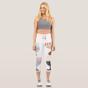 Hanukkah Judaism Jew Religion Capri Leggings