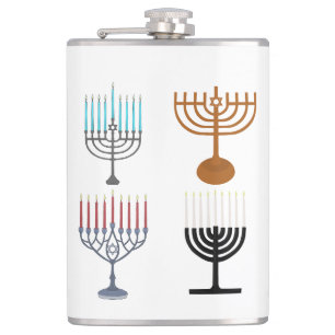 Hanukkah Judaism Jew Religion Hip Flask