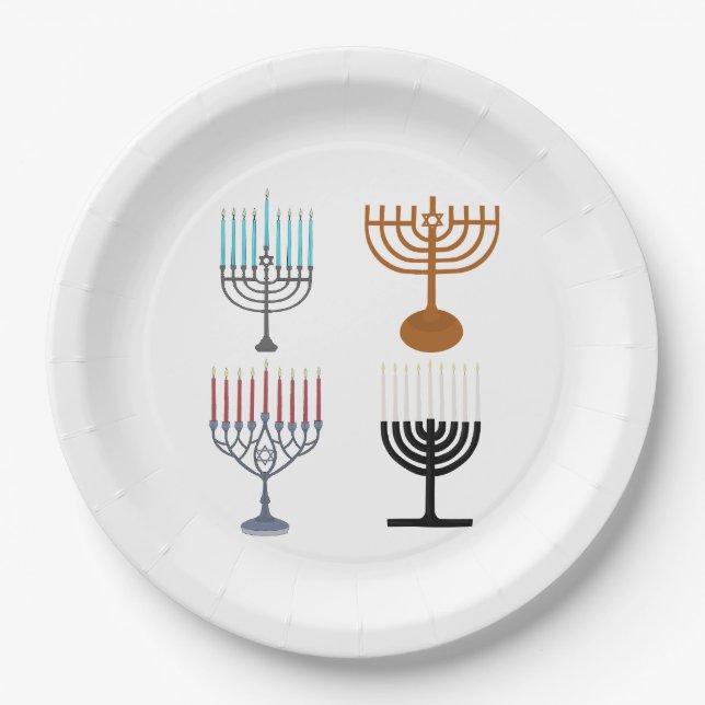 Hanukkah Judaism Jew Religion Paper Plate (Front)