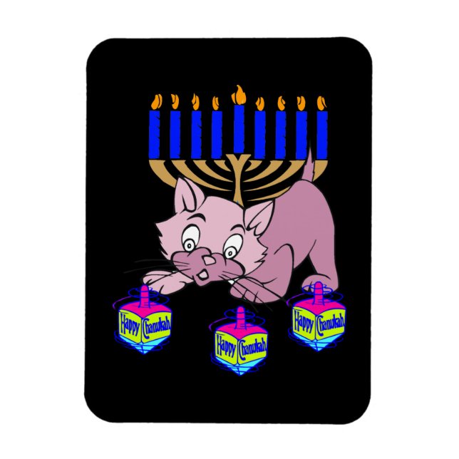 Hanukkah Kitty Magnet (Vertical)
