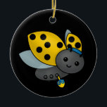 Hanukkah Ladybug Ceramic Tree Decoration<br><div class="desc">Cute Hanukkah Ladybug in a cap with a dreidel.</div>
