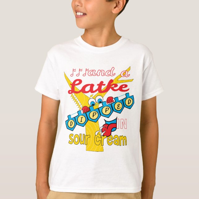 Hanukkah Latke Dip Shirt/White Colour Shirt (Front)