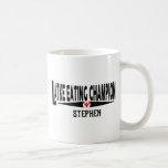 Hanukkah Latke Eating Champion Coffee Mug<br><div class="desc">Hanukkah "Latke Eating Champion" Chanukah Mug. Personalise by deleting text and adding your own message. Use your favourite font style, colour, and size. Thanks for stopping and shopping by. Happy Chanukah/Hanukkah! Create a simply simple gift by adding some goodies to the mug, wrap it in cellophane and tie it with...</div>
