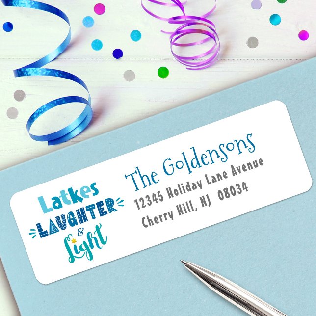 Hanukkah Latkes Laughter Light Custom Name Address (Creator Uploaded)