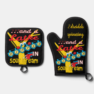 Hanukkah Latkes Oven Mitt & Pot Holder Set