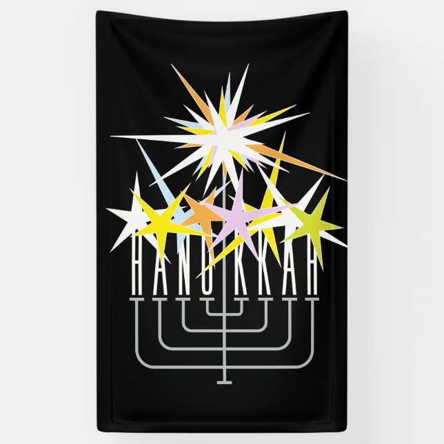 HANUKKAH LIGHTS BANNER (Vertical)
