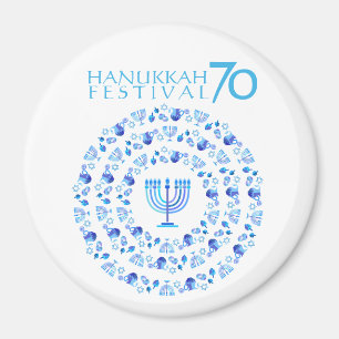 Hanukkah Lights Festival Anniversary 70th Magnet