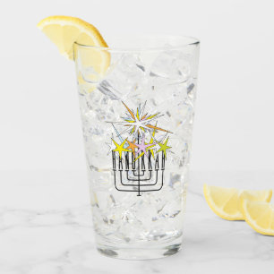 Hanukkah Lights Glass