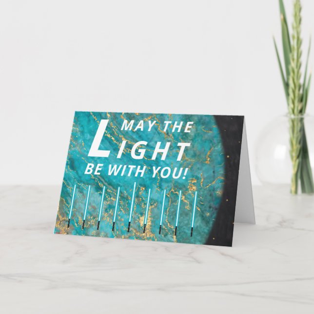 Hanukkah Lights Greeting Card (Front)