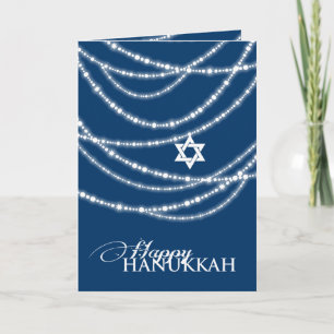 Hanukkah Lights Sparkles Holiday Photo Greetings Card