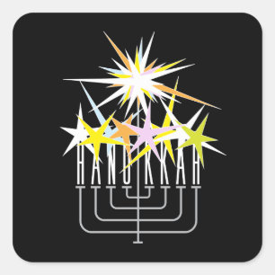 Hanukkah Lights Square Sticker