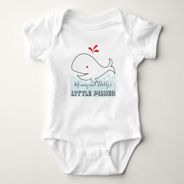 Hanukkah "Little Pisher" Baby Jersey Bodysuit (Front)