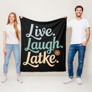 Hanukkah Live Laugh Latke Funny Holiday Family Fleece Blanket