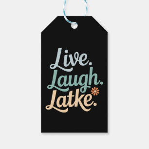 Hanukkah Live Laugh Latke Funny Holiday Family Gift Tags