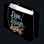 Hanukkah Live Laugh Latke Funny Holiday Family Large Gift Bag<br><div class="desc">Hanukkah Live Laugh Latke Funny Holiday Family</div>