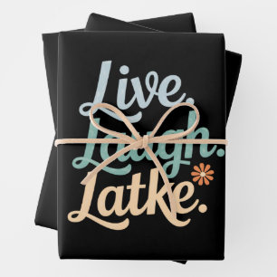 Hanukkah Live Laugh Latke Funny Holiday Family Wrapping Paper Sheet