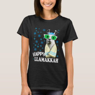 Hanukkah Llama with Glasses Kippah and Tallit T-Shirt
