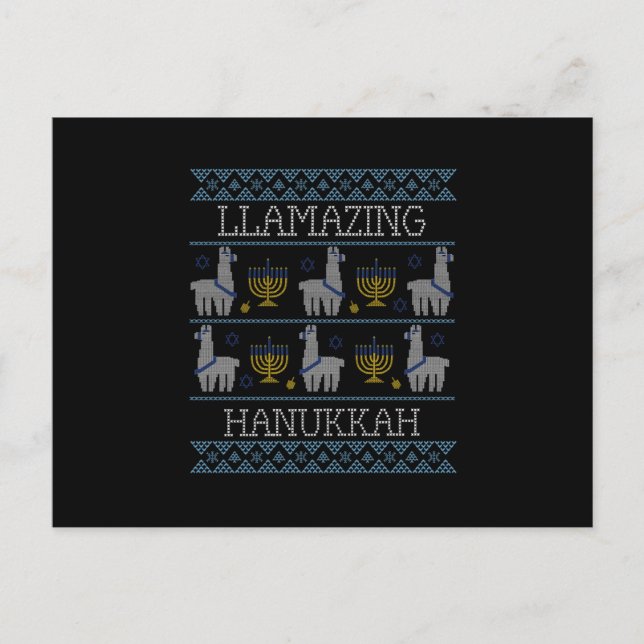 Hanukkah - Llamazing Hanukkah Postcard (Front)