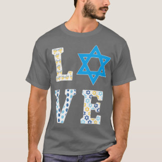 Hanukkah Love  Jewish Star of David Gift  T-Shirt